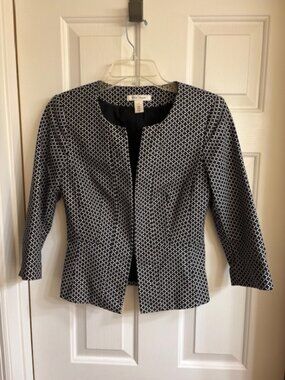 WHBM jacket black & white sz 2